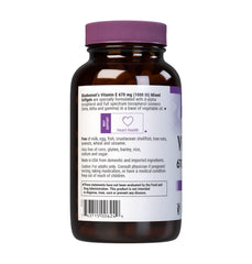 Bluebonnet Vitamin E 1000 IU softgels bottle group view shows gluten-free and dairy-free formula