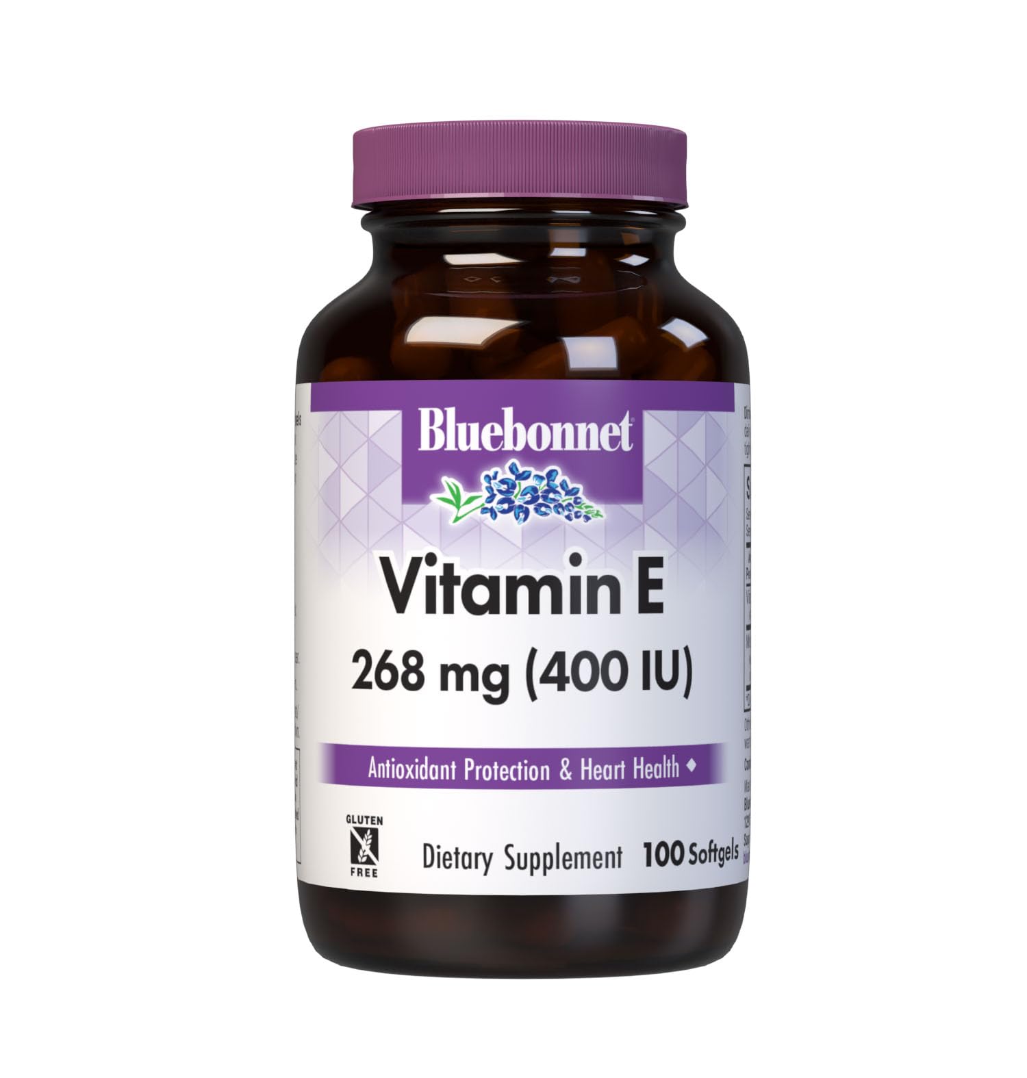 Bluebonnet Vitamin E 400 IU softgels bottle for easy daily supplementation.