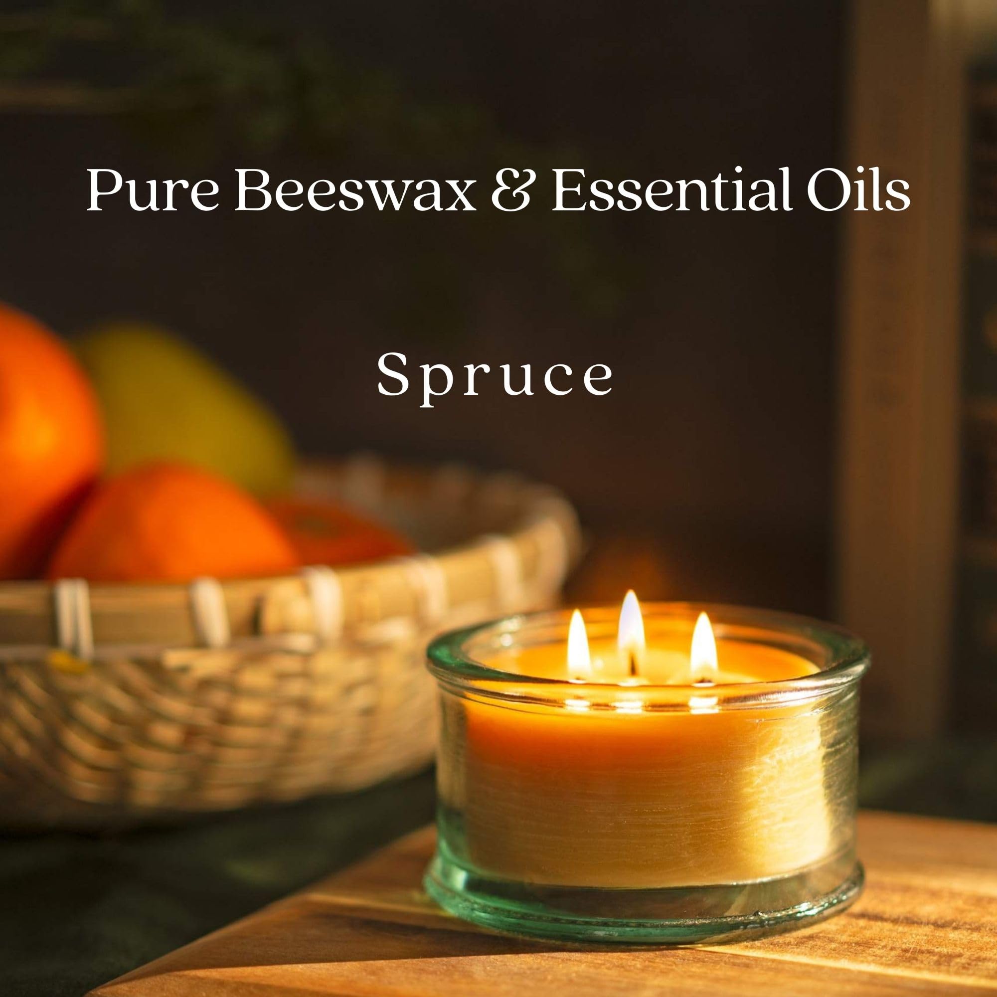 Bluecorn Beeswax 3-Wick Candle glows warmly with long burn for relaxed evenings