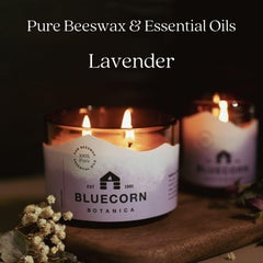 Bluecorn 3-wick beeswax candle delivers steady, clean burn for hours