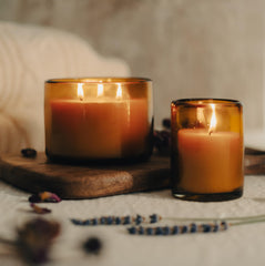 Bluecorn Beeswax table decor candle enhancing ambiance and style.