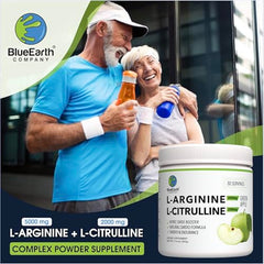 BlueEarth Company scoop of arginine-citrulline powder for easy daily dosing.