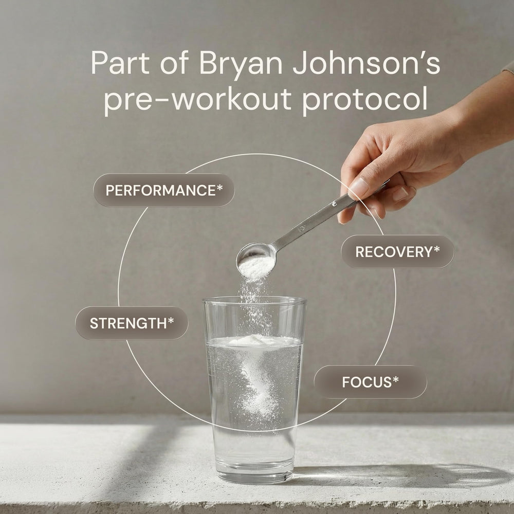 Unflavored creatine monohydrate powder in glass blends easily for versatile use