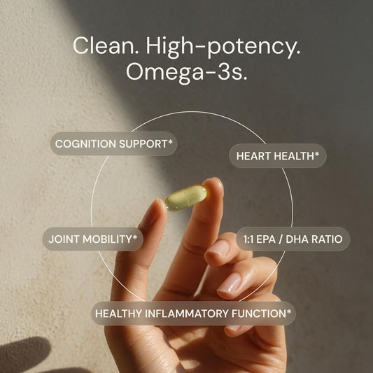 Blueprint Bryan Johnson Omega-3 capsules, high-absorption omega-3 benefits.