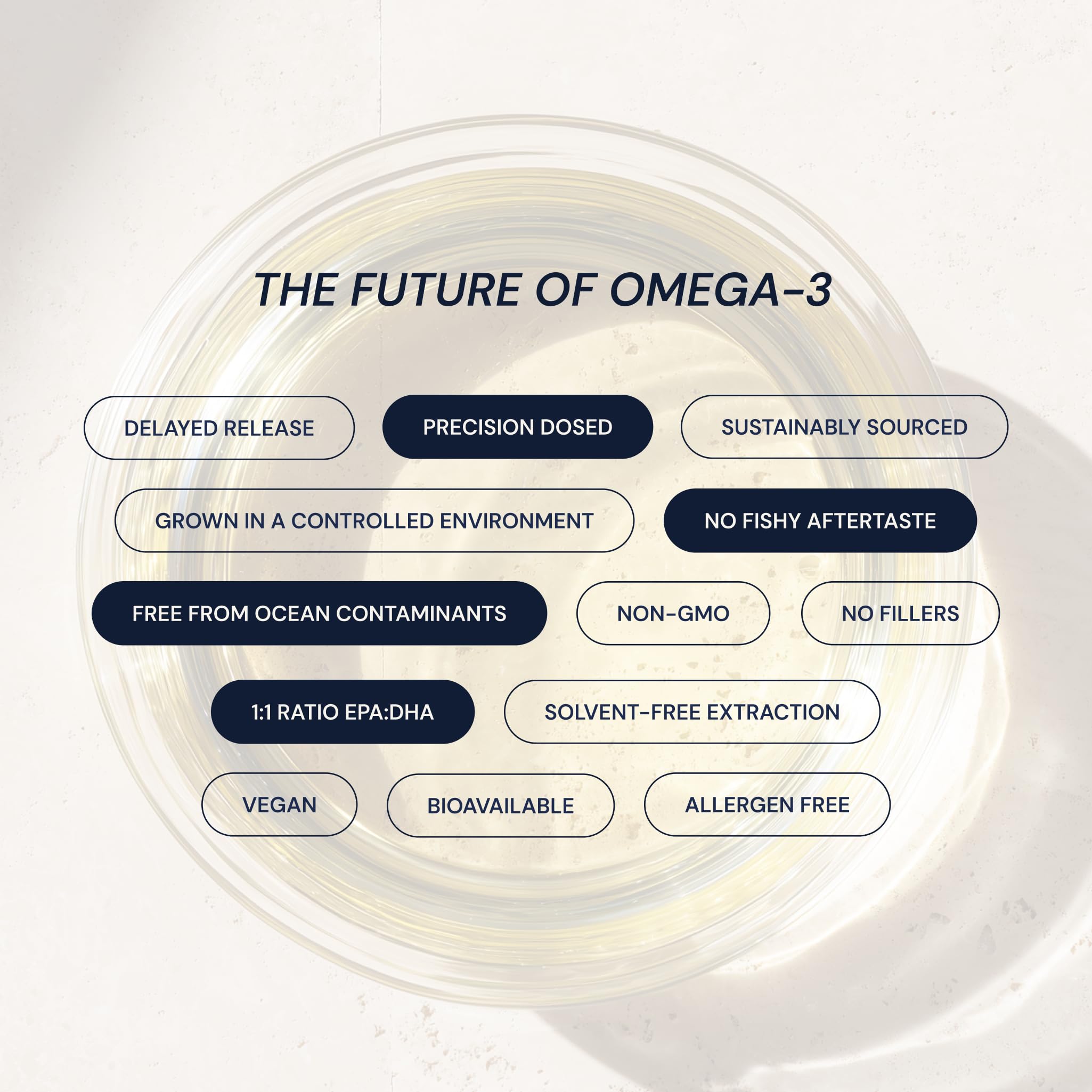 Blueprint Bryan Johnson Omega-3 with citrus hints and clean aftertaste.