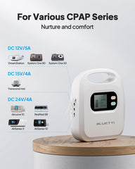 Portable BLUETTI X30 CPAP battery with handle for easy carrying.
