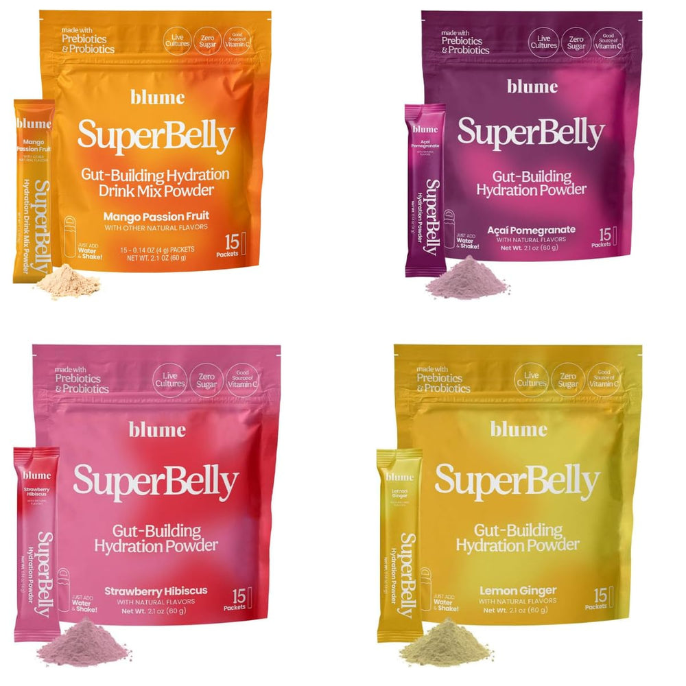 Blume SuperBelly strawberry hibiscus packet for refreshing hydration