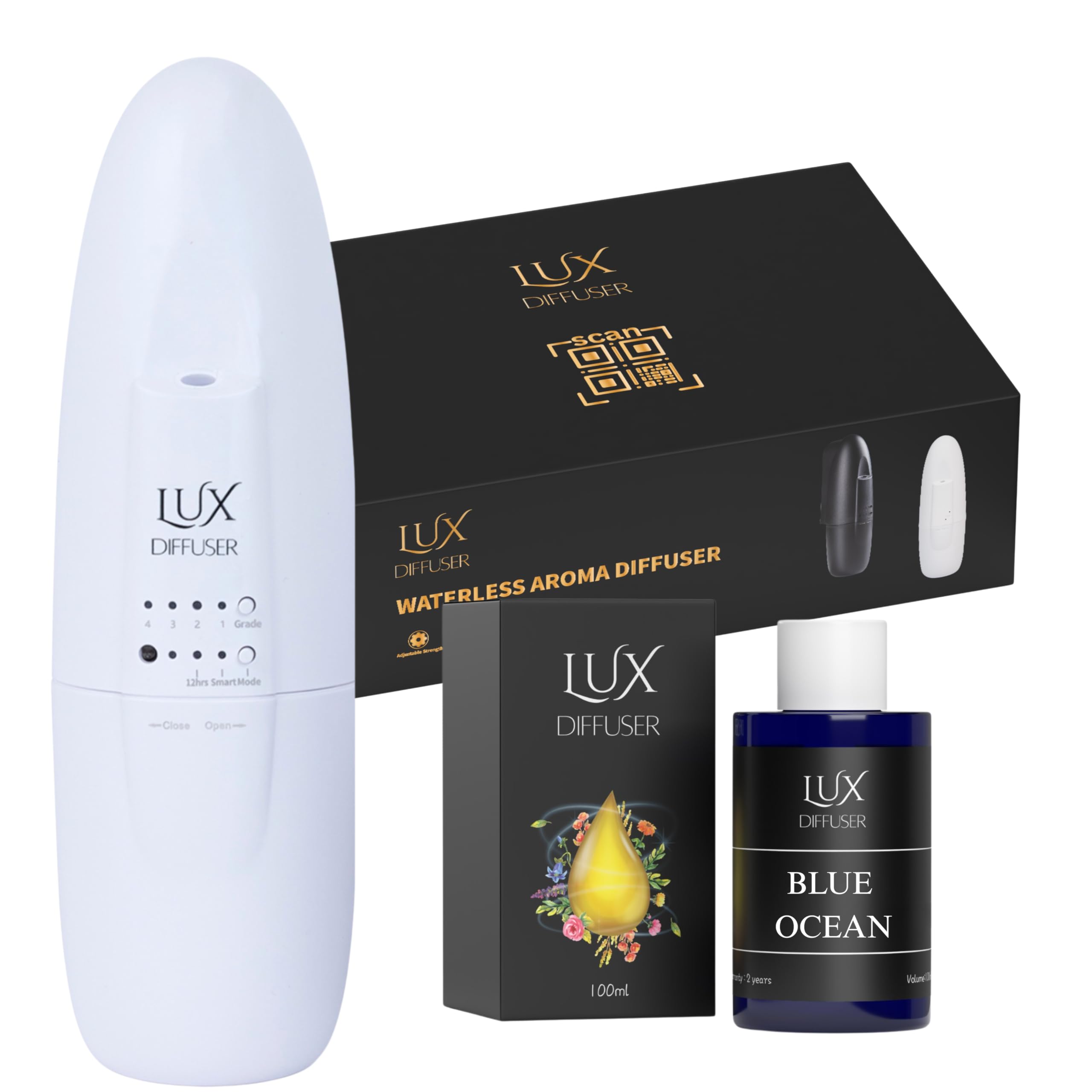B.N.D TOP Lux Diffuser Blue Ocean quietly scents rooms with nanotech diffusion.