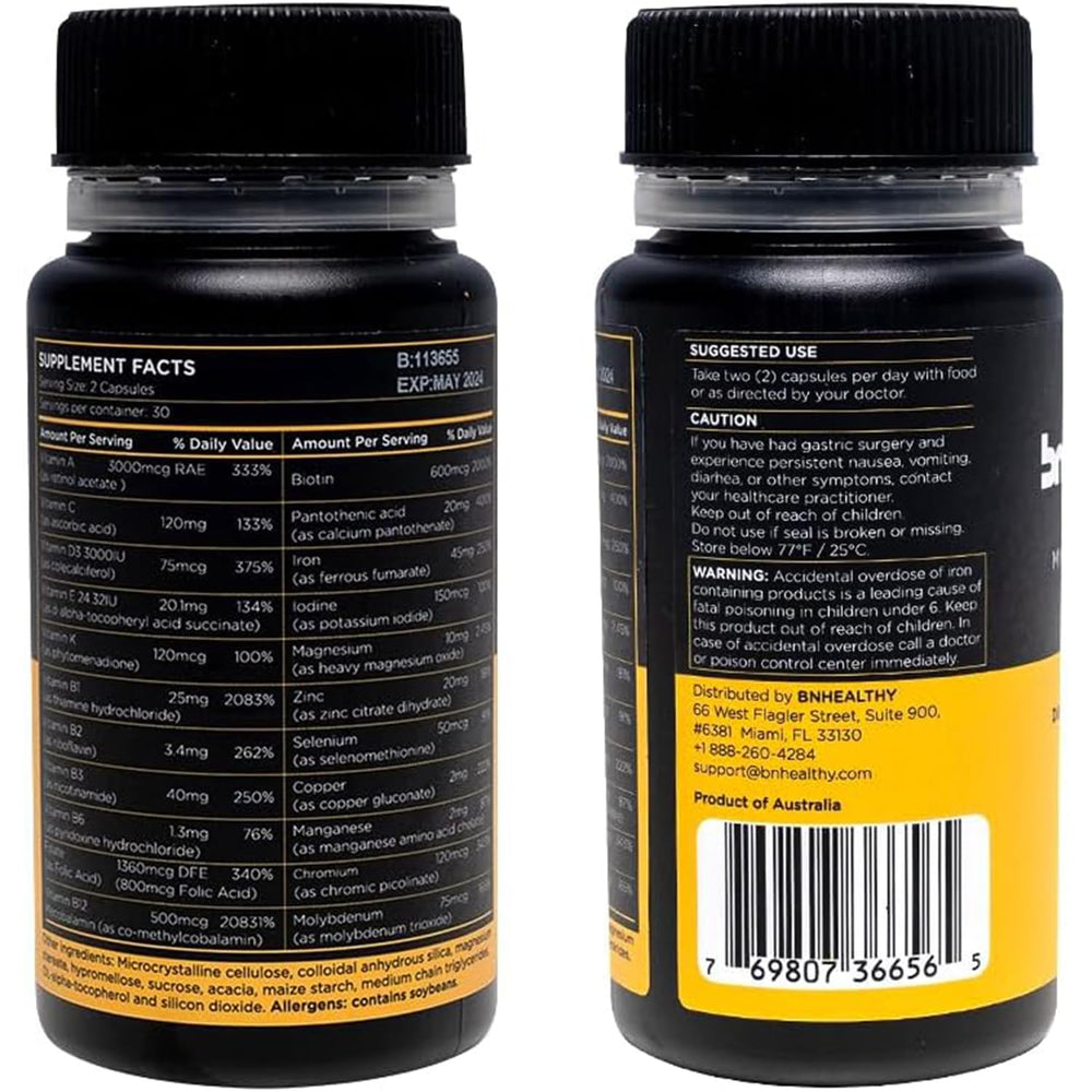 BNHealthy BN Caps free from gluten, dairy, and artificial colors.
