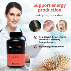 BNHealthy raspberry chewables bottle with cap open for a simple daily ritual