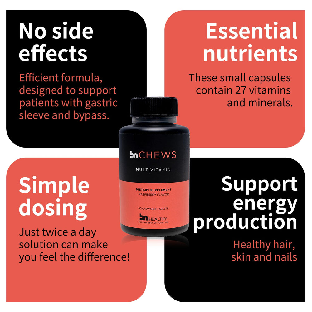 BNHealthy chewable tablets closeup highlighting melt-in-mouth design for easy digestion