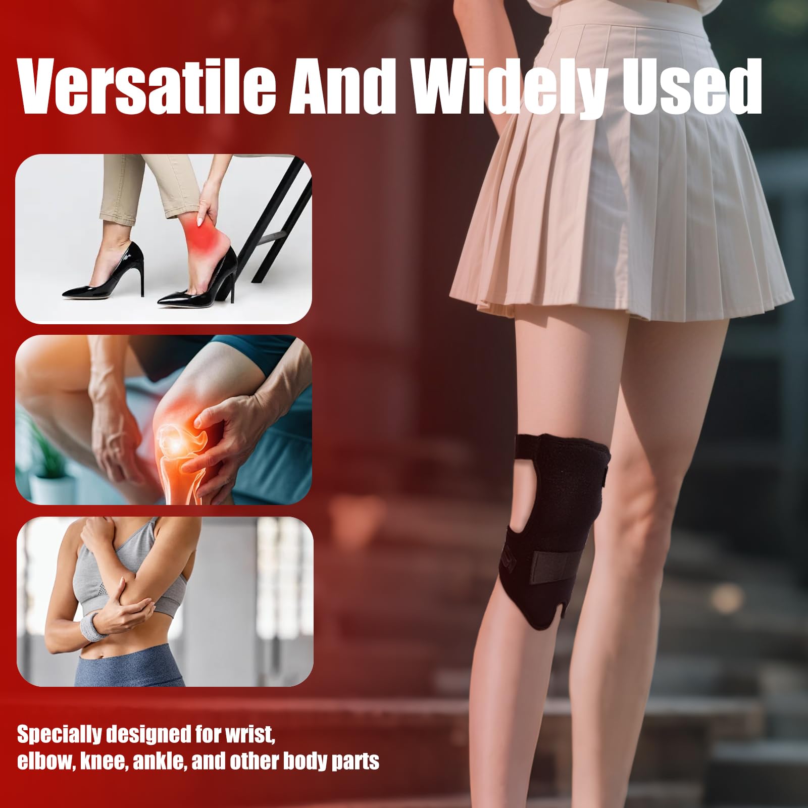 Bnlei therapy wrap on knee and ankle providing targeted heat and light