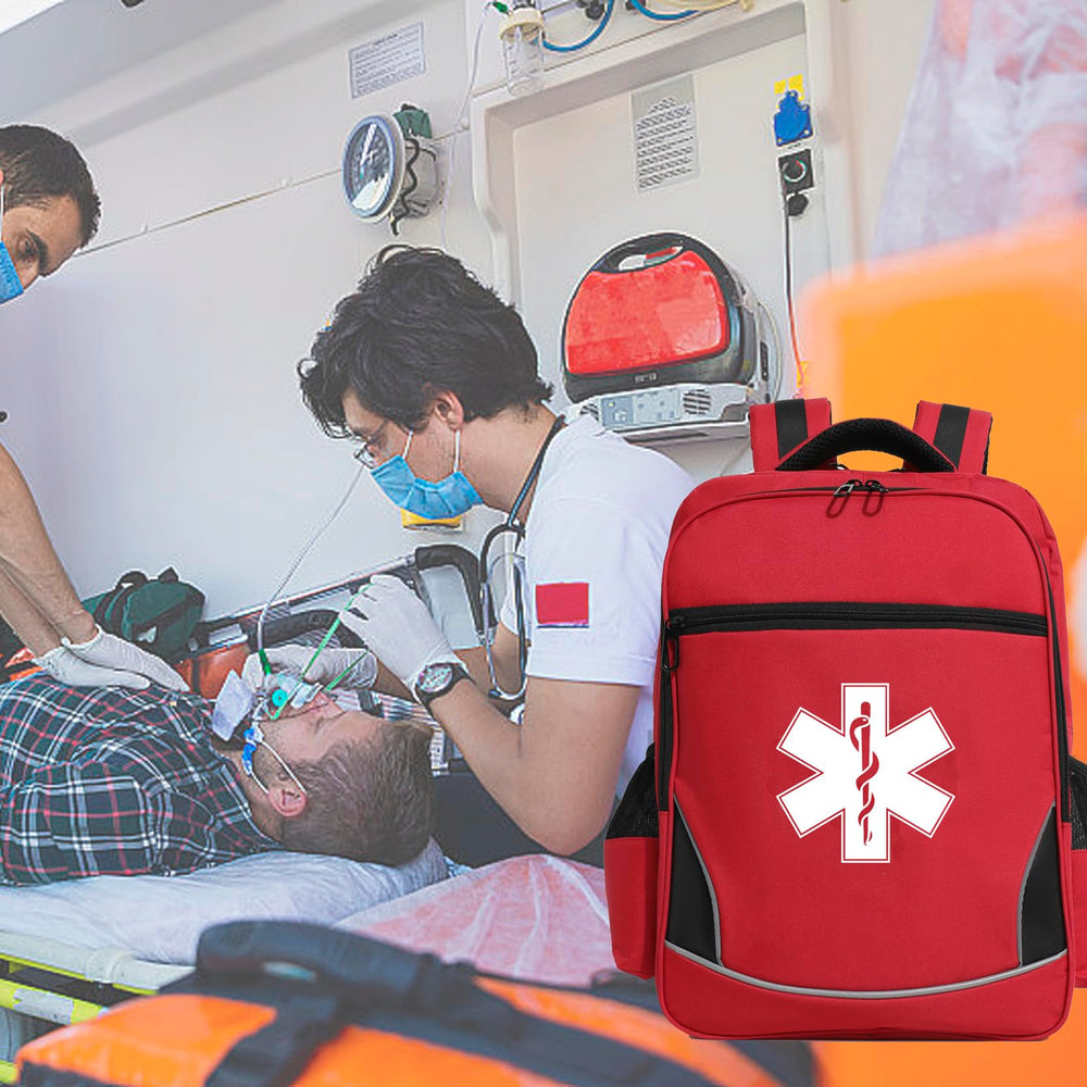 BNYYUG empty first aid backpack red color enhances visibility