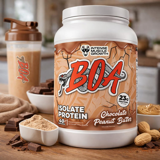 BOA Isolate Chocolate scoop dissolves easily for a clean post-workout shake.