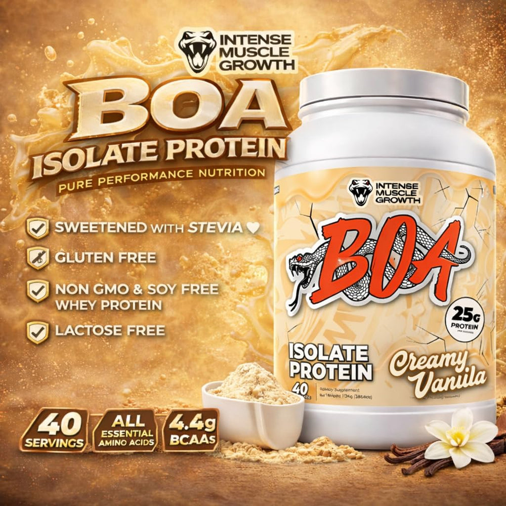 BOA Isolate Protein powder dissolving smoothly in water.