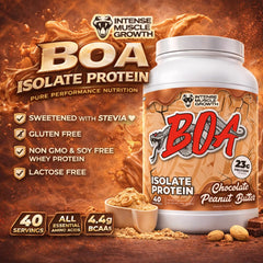 BOA Isolate Strawberry jar highlights vitamin B6 and zinc in a balanced formula.