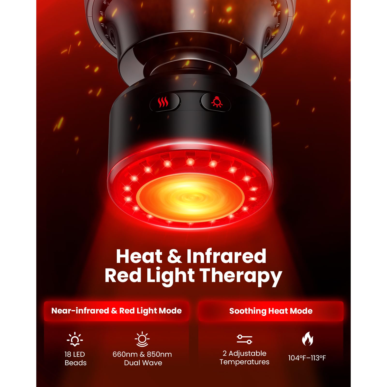 Close-up of thermal heat head on BOB AND BRAD A2 Ultra massager