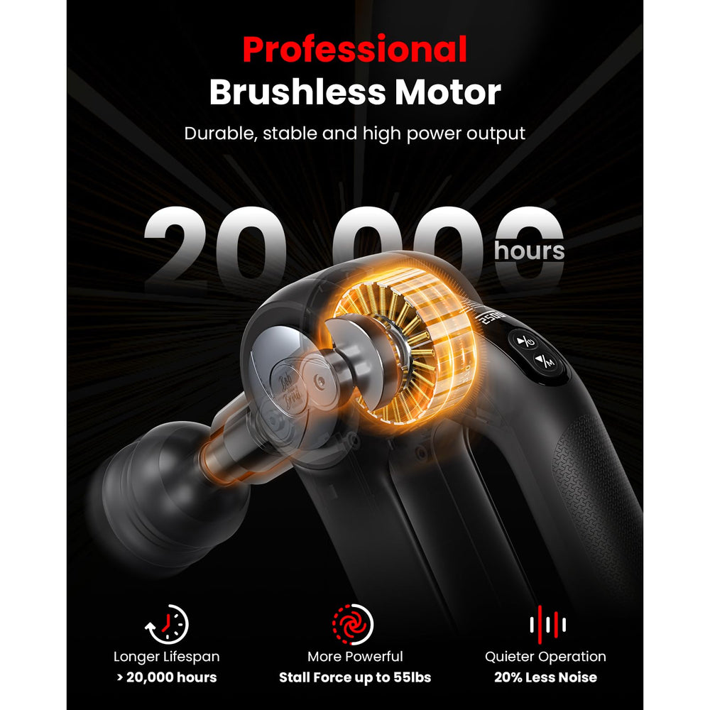 Bob and Brad D5 Ultra delivers 13mm amplitude for deep tissue percussion.