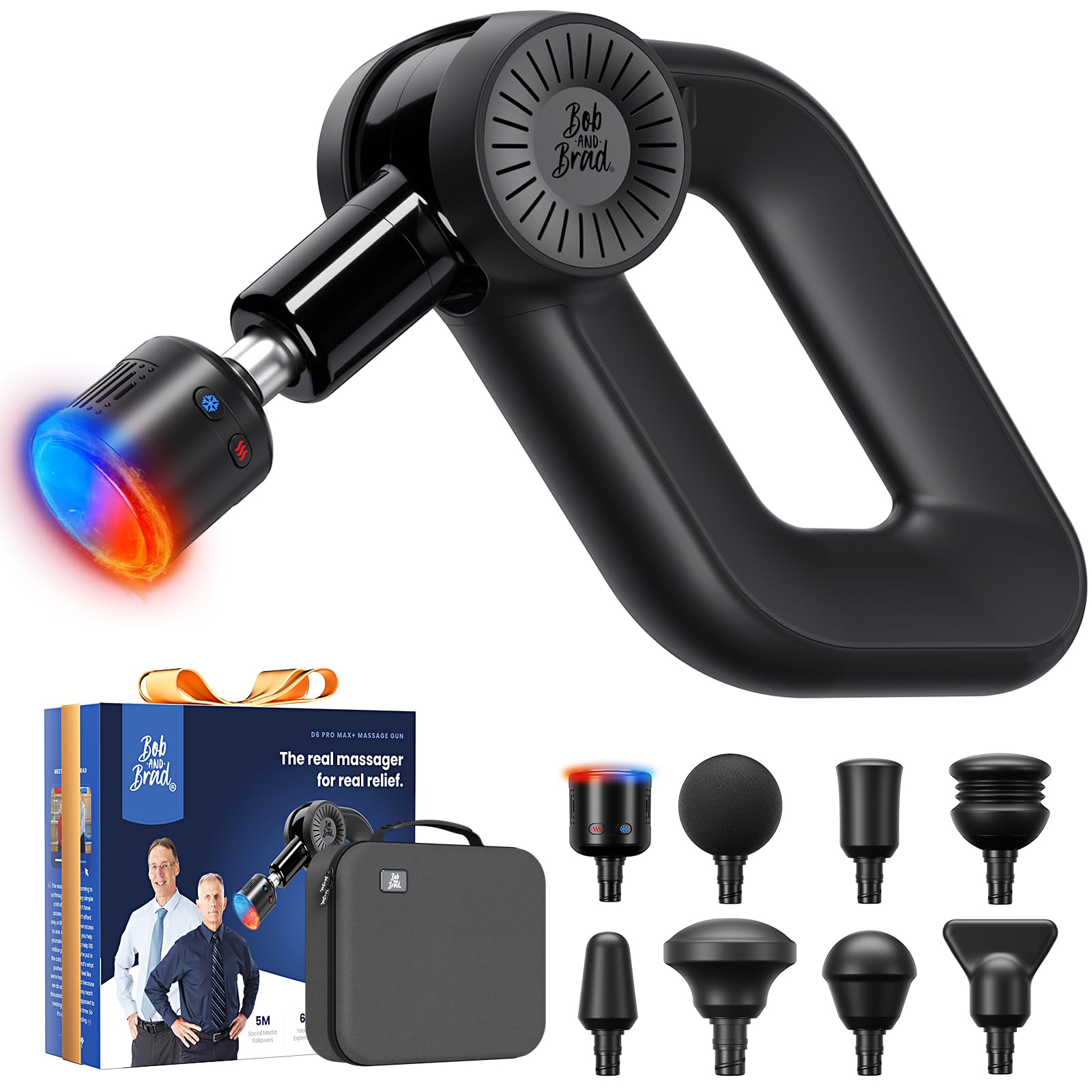 Bob and Brad D6 Pro Max+ heat mode targets tense muscles for post-workout relief