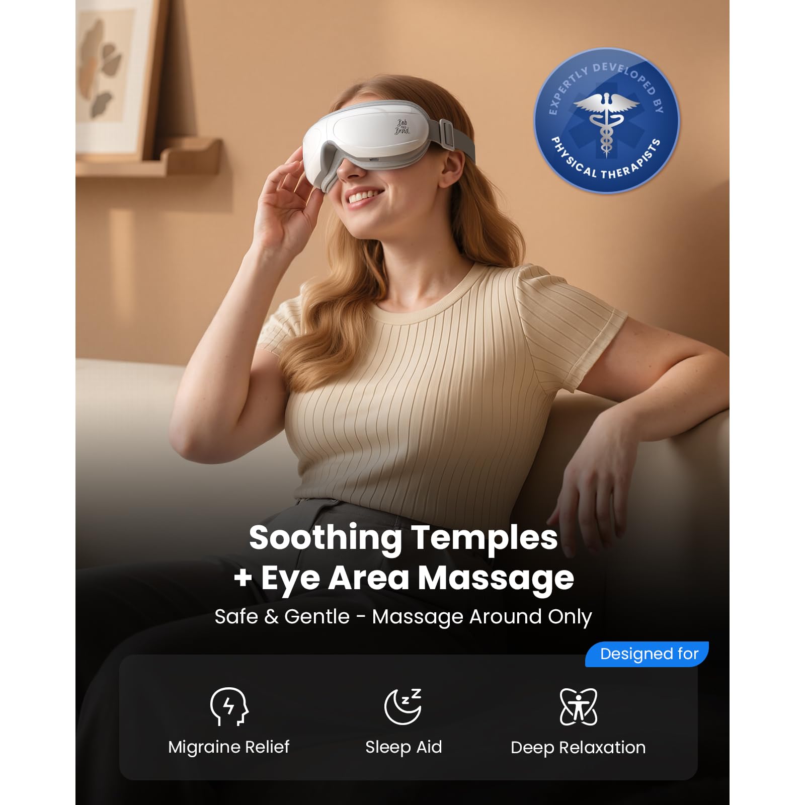Double-layer pad design provides gentler eye pressure for comfort.
