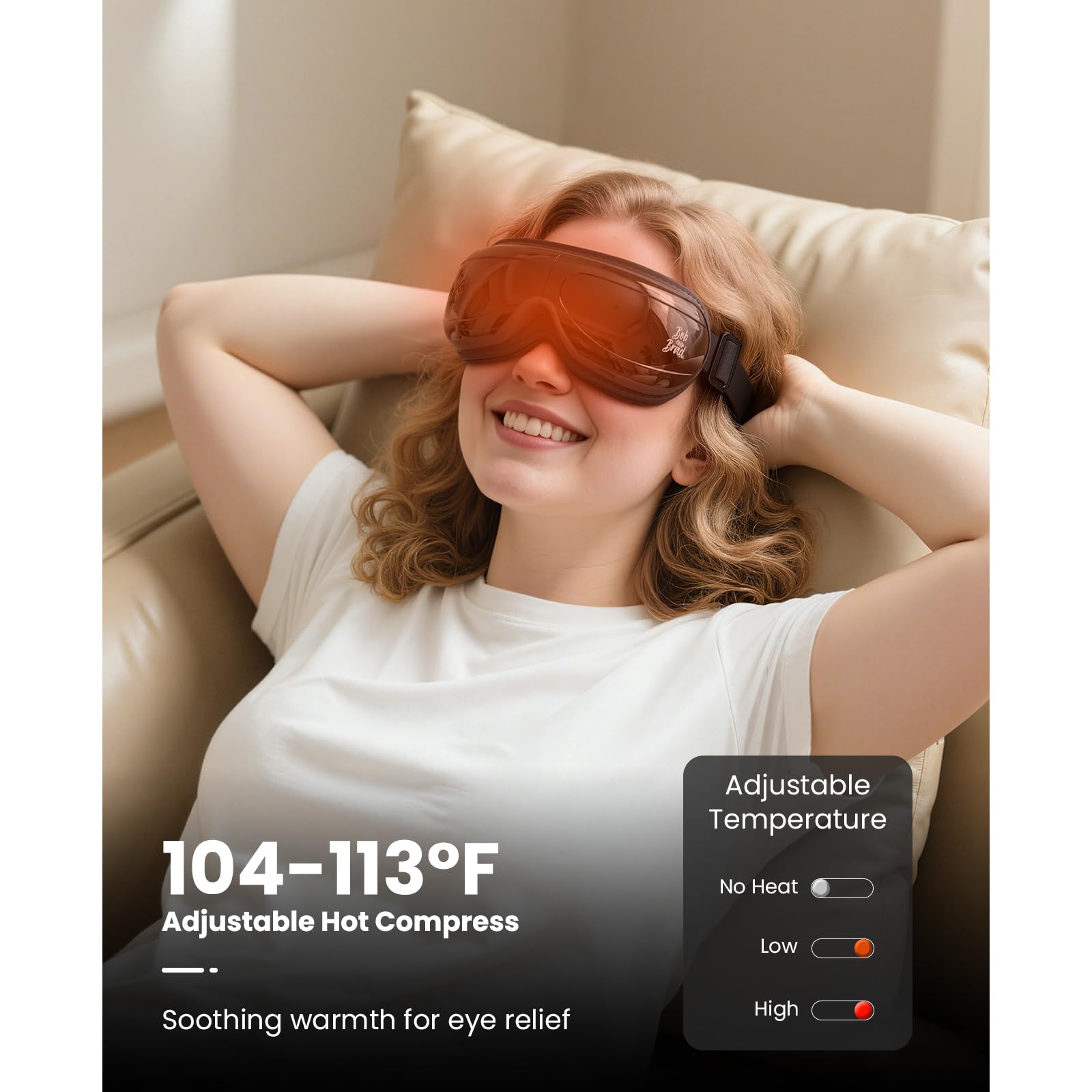 EyeOasis 2 Plus focuses temple pressure for comfort and calm.