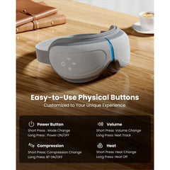 Bob and Brad EyeOasis 2 adjustable heat settings for personalized comfort and circulation.