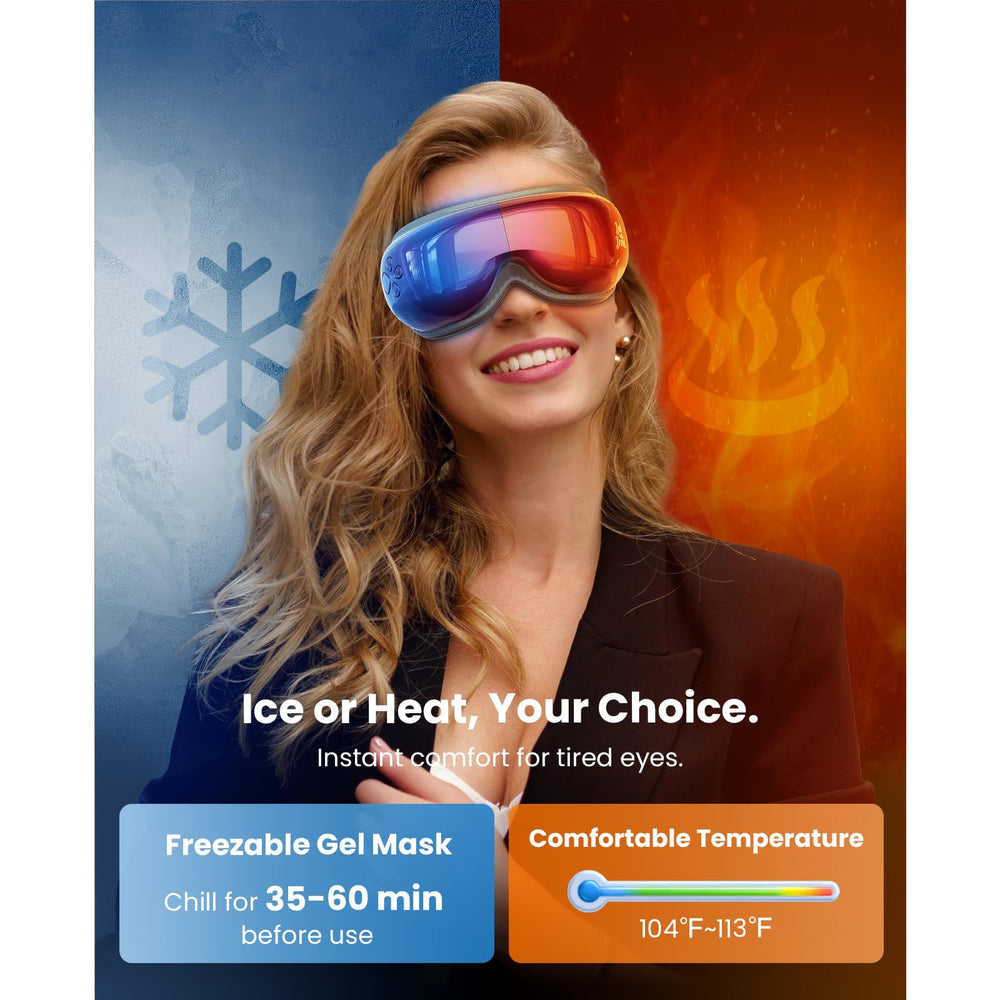 BOB AND BRAD EyeOasis 3 cooling gel mask integrated for migraine relief.