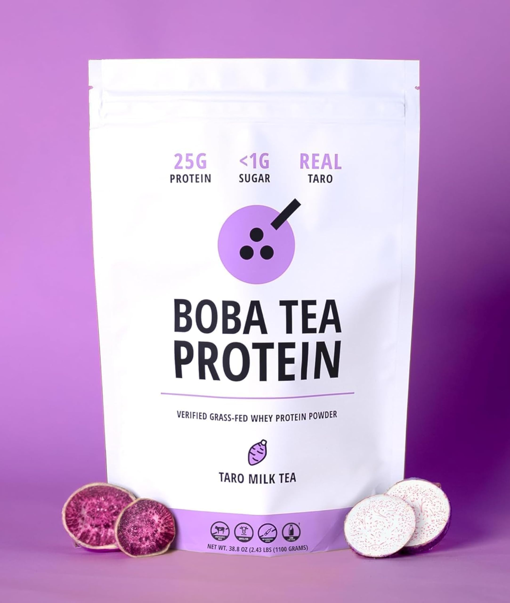 Boba Tea Protein lactose-free gluten-free soy-free formula supports sensitive diets.