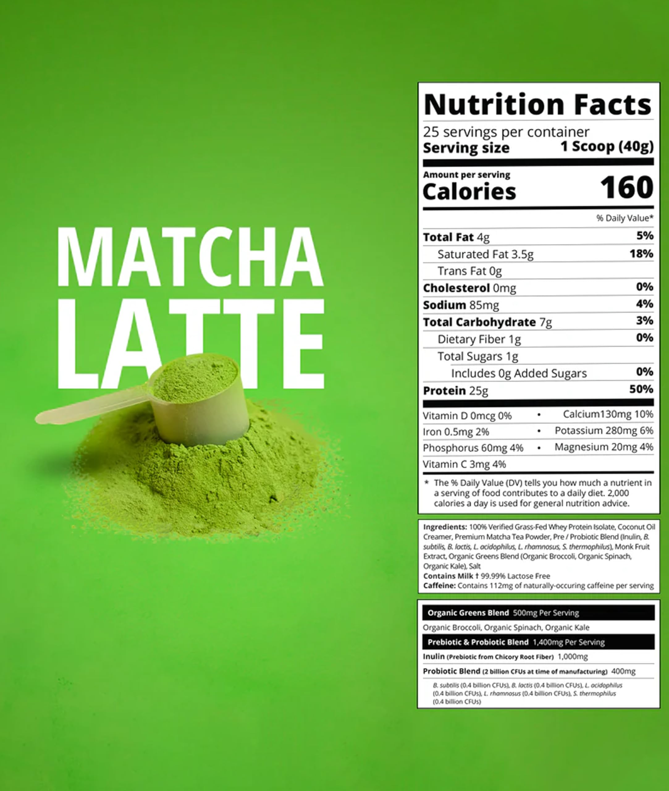 Boba Tea Protein Matcha Latte mixed in a glass for a creamy, low-carb drink.