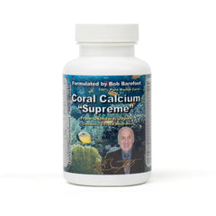 Bob's Best Coral Calcium Supreme bottle with clear veggie capsules for daily mineral intake.