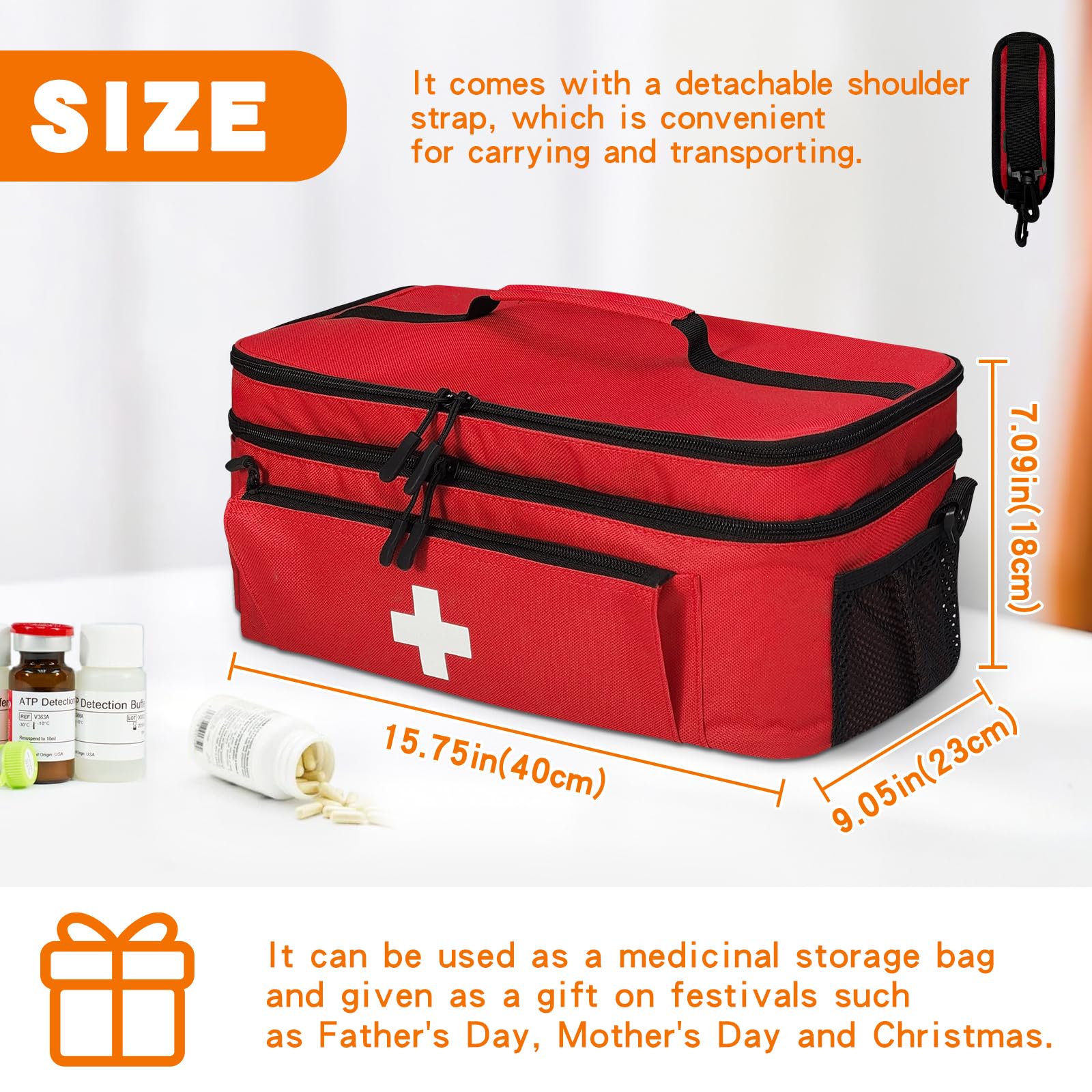 Boczif bag external pockets provide extra space for accessories and supplies