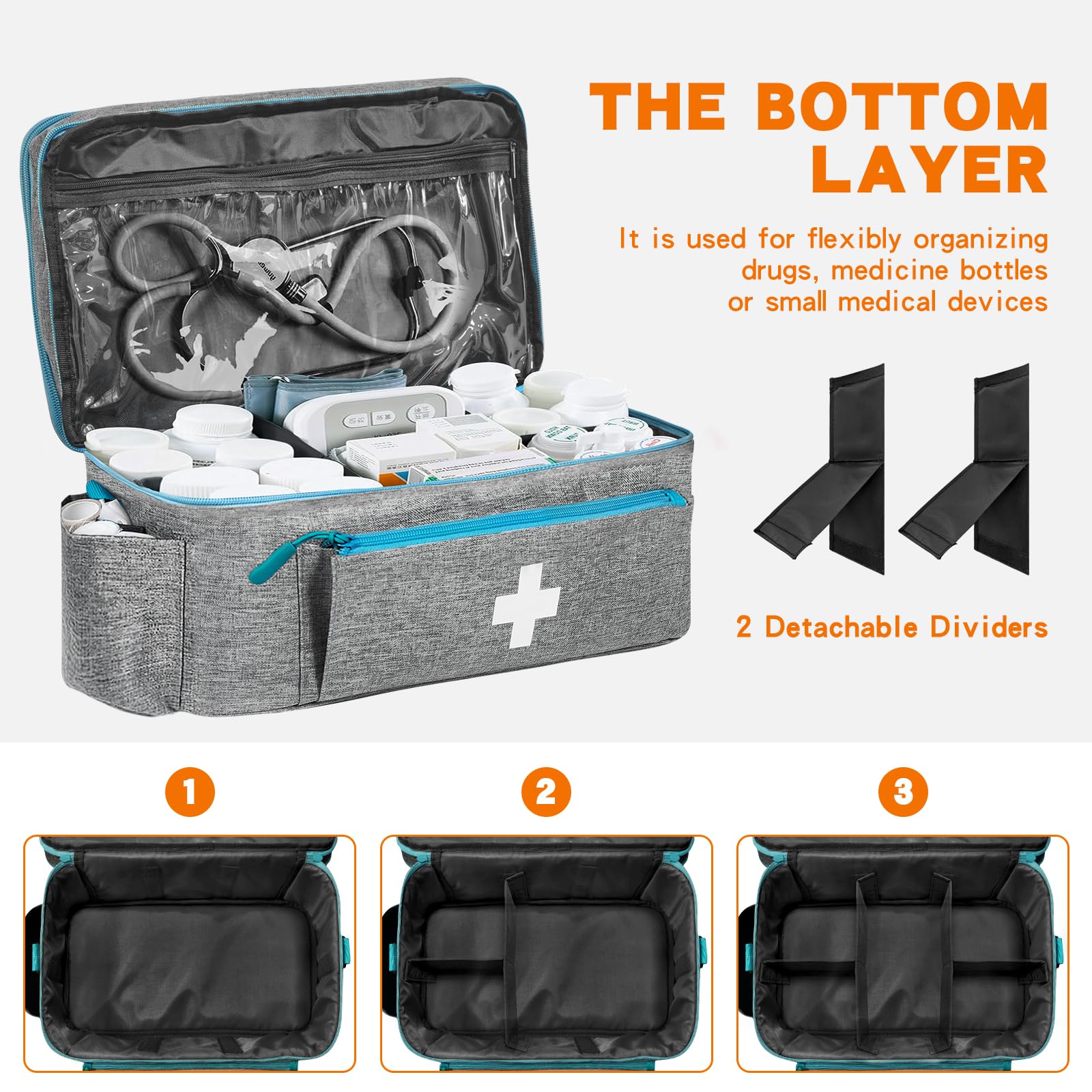 Boczif first aid kit bag with shoulder strap for comfortable transport.