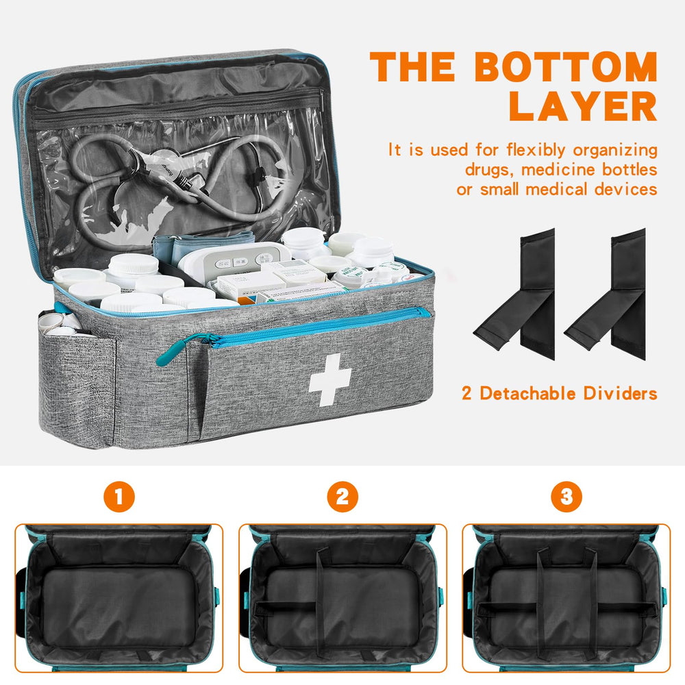 Boczif first aid kit bag with shoulder strap for comfortable transport.