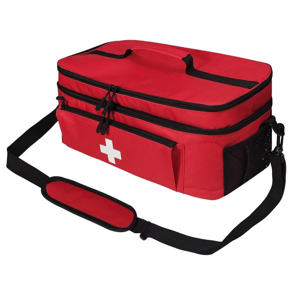 Boczif first aid kit bag with waterproof red strap keeps supplies dry on the go