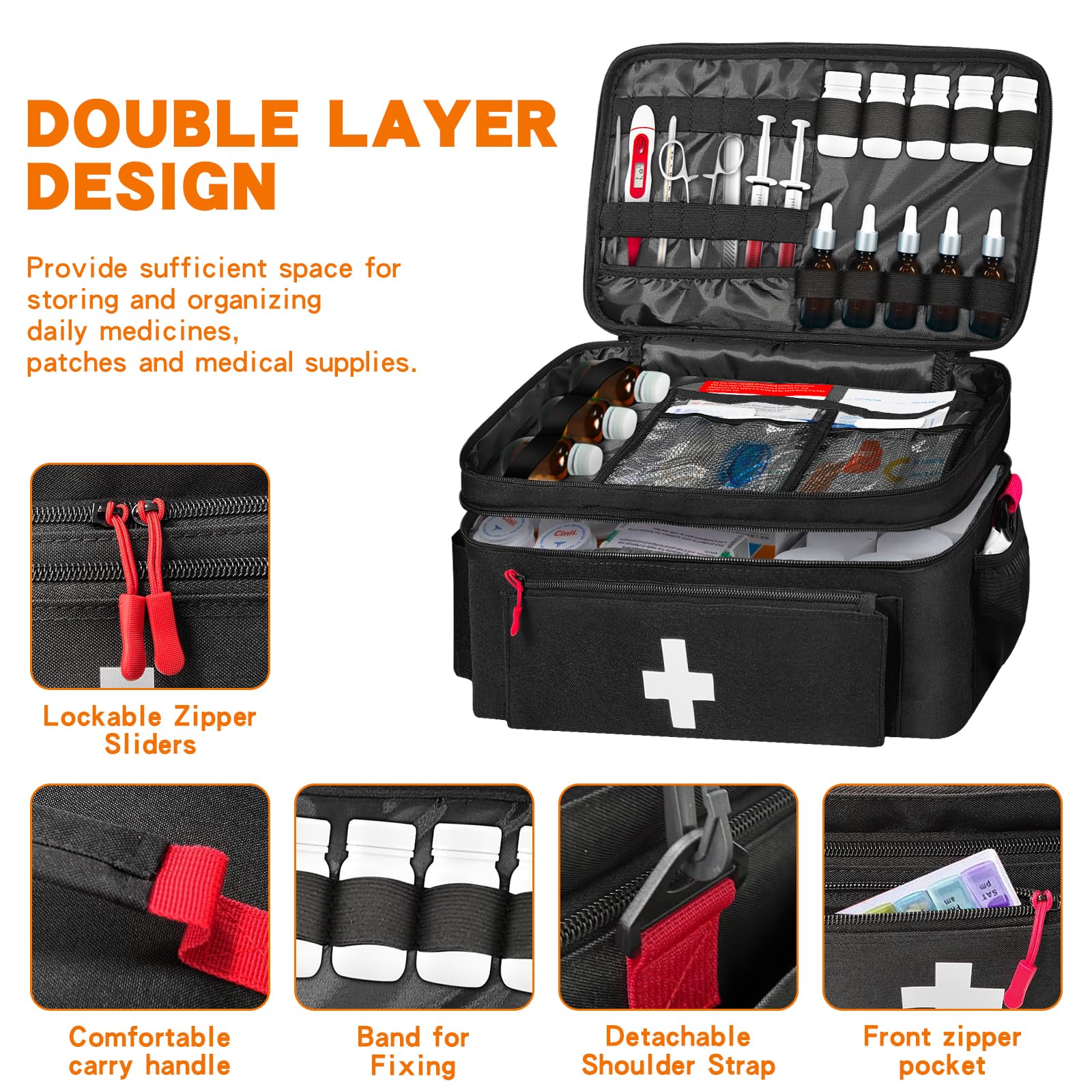 Boczif First Aid Kit main compartment organization keeps gear neatly separated.