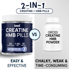 BOD Goba Creatine HMB capsules bottle side view showing compact packaging for travel