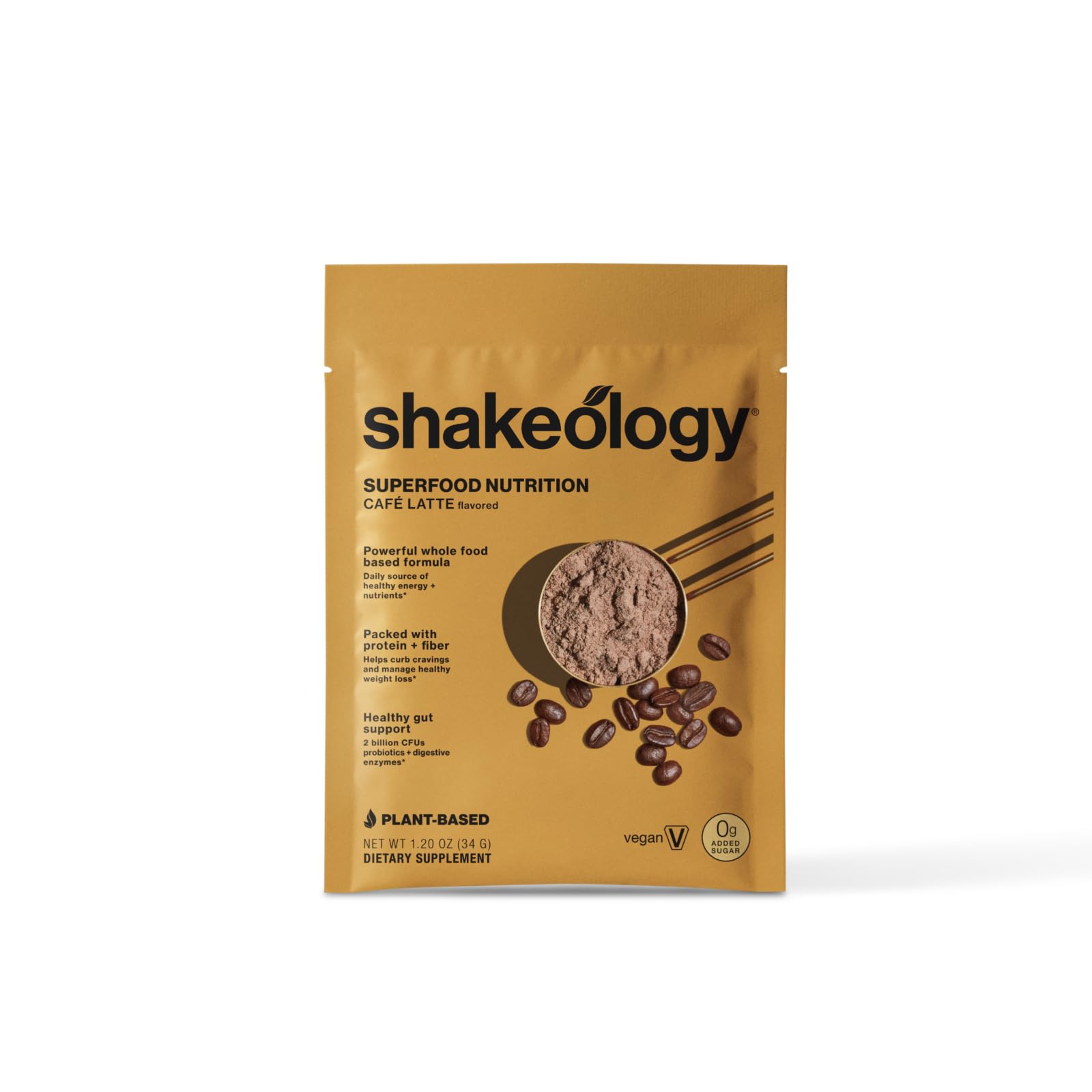 Creamy BODi Shakeology Cafe Latte shake poured into a glass.