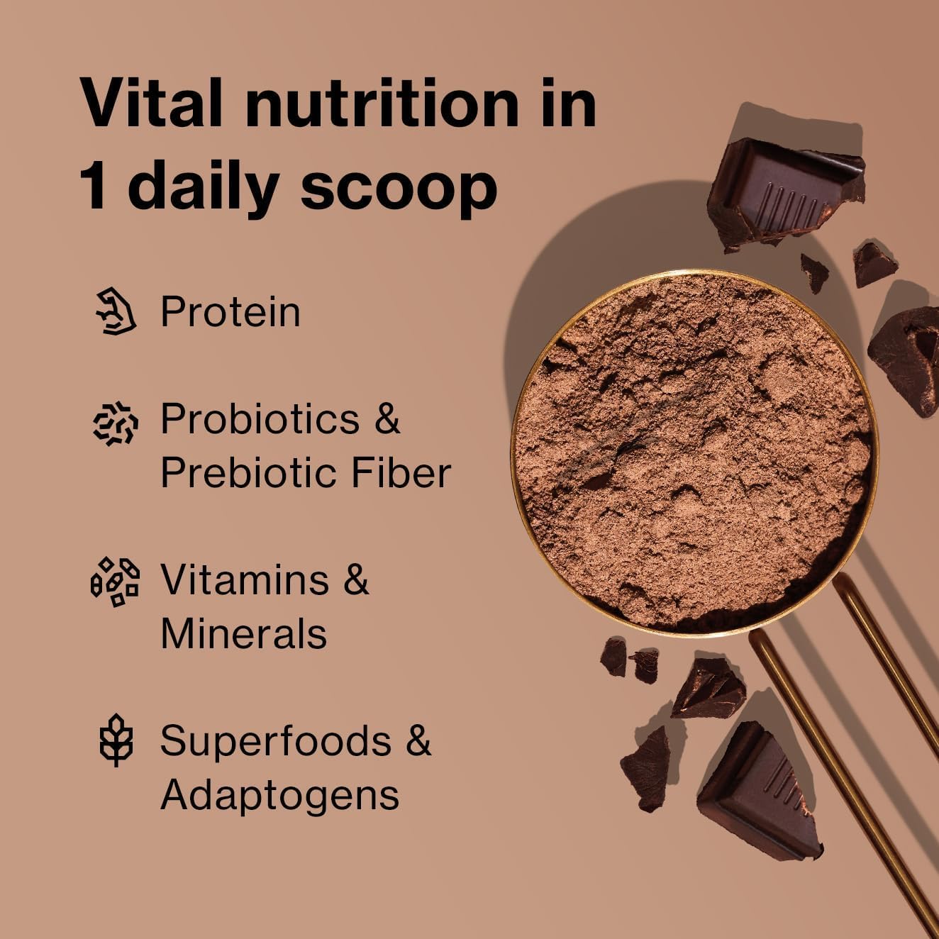 BODi Shakeology plant-based protein blend delivering 16g protein per serving.
