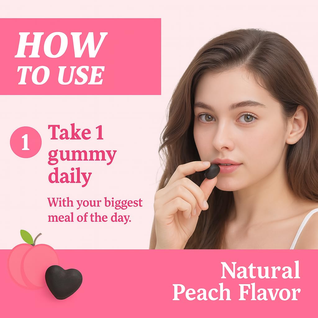Retail packaging display of Bodied by Bella Butt Gummies peach shake
