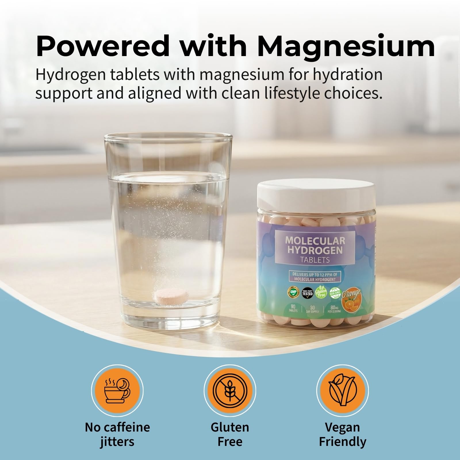 Magnesium icon beside BODY C.E.O. tablets highlighting cellular balance.