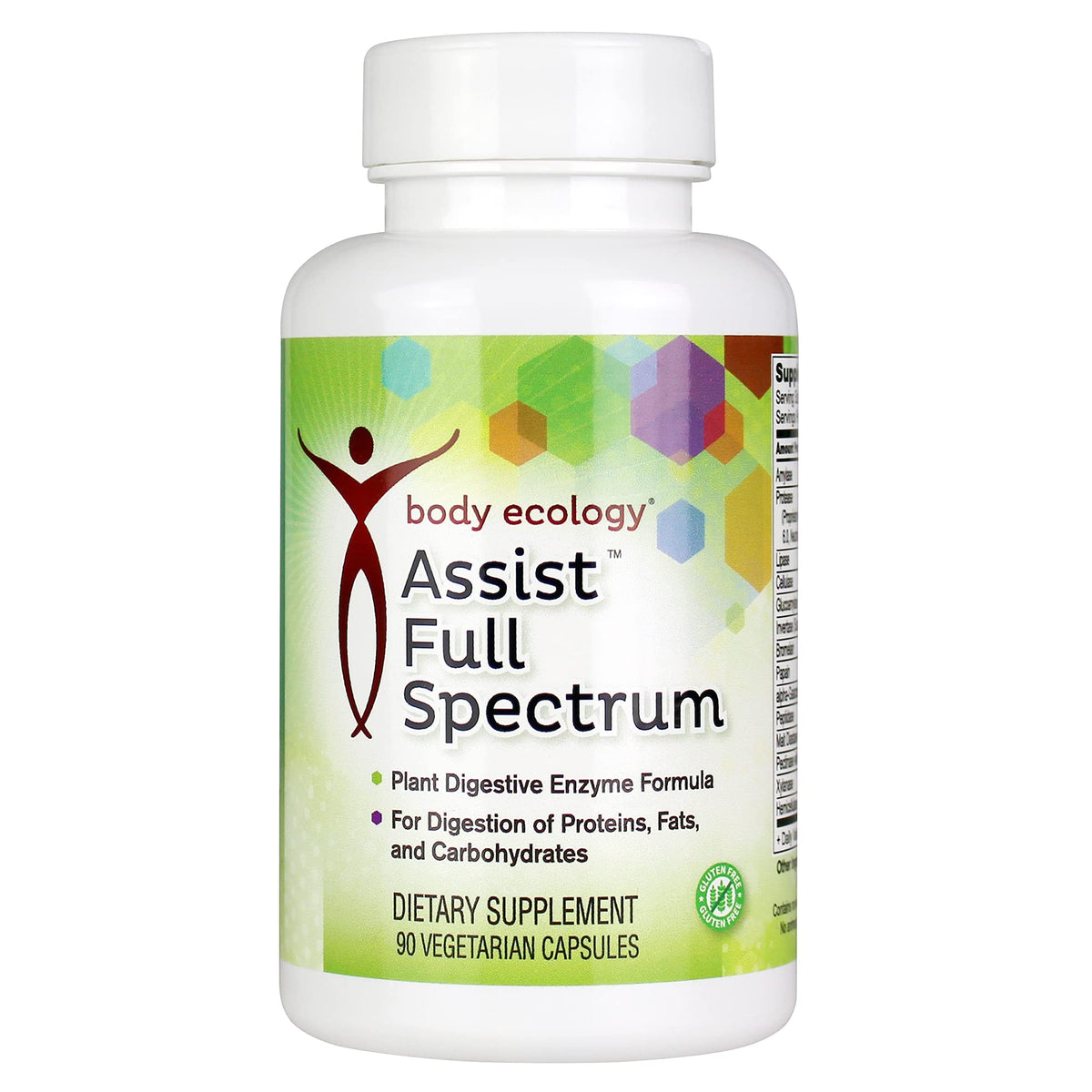 Body Ecology Assist Full Spectrum Enzymes bottle, supports digestion after meals.