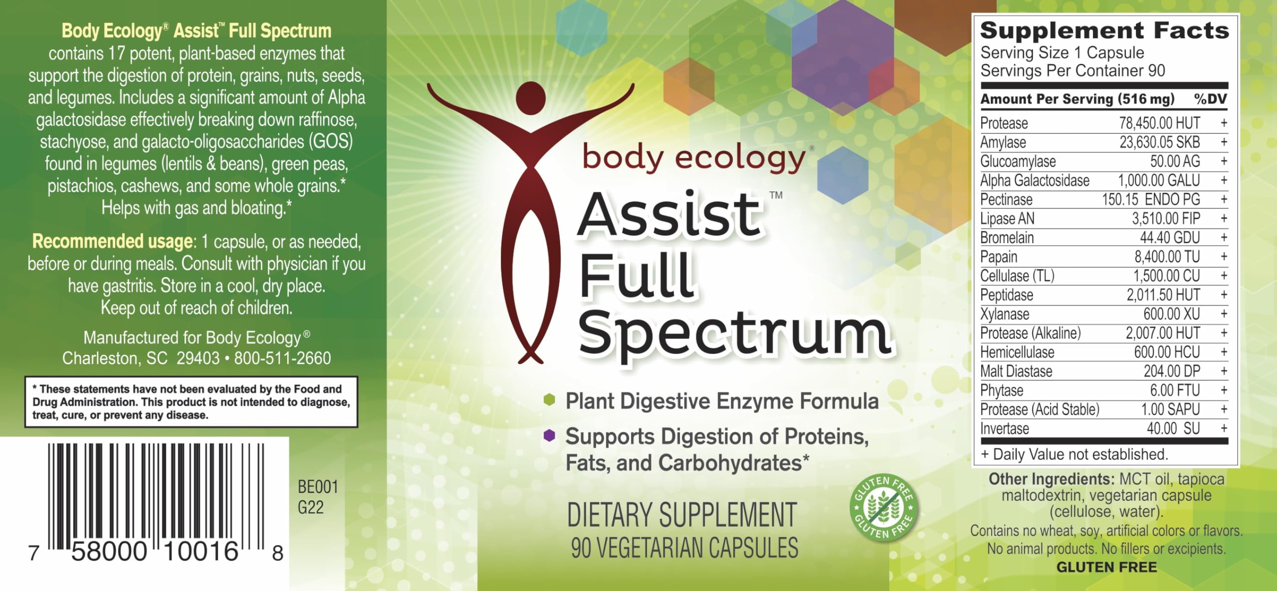 Body Ecology Assist no wheat or soy, suitable for sensitive diets.