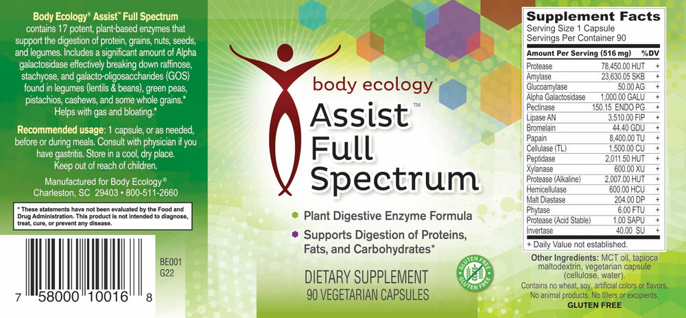 Body Ecology Assist no wheat or soy, suitable for sensitive diets.