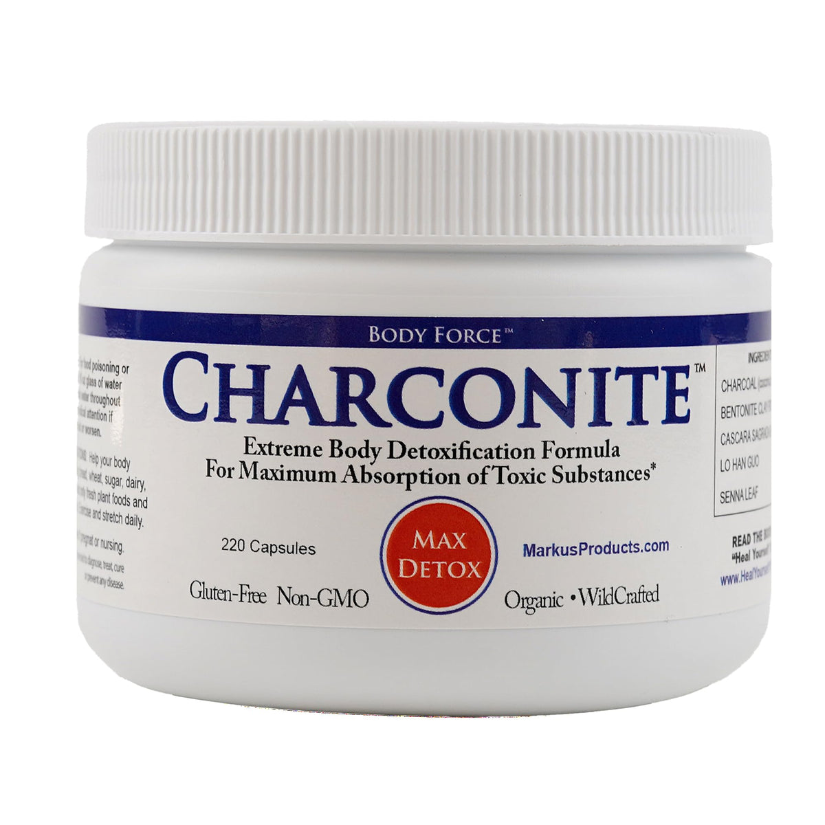 Body Force Charconite charcoal powder close-up for digestive support visualization
