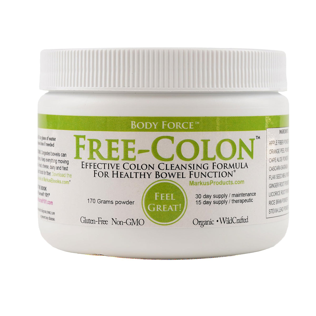 Body Force Colon Formula bottle close-up highlighting label and design for detox routine
