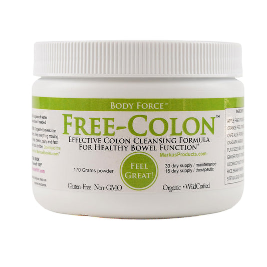 Body Force Colon Formula bottle close-up highlighting label and design for detox routine