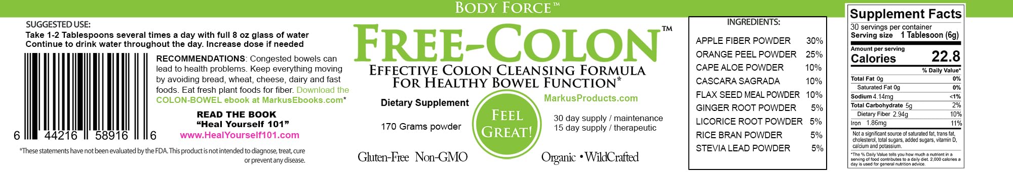 Body Force Colon Formula powder dissolving in water for easy consumption