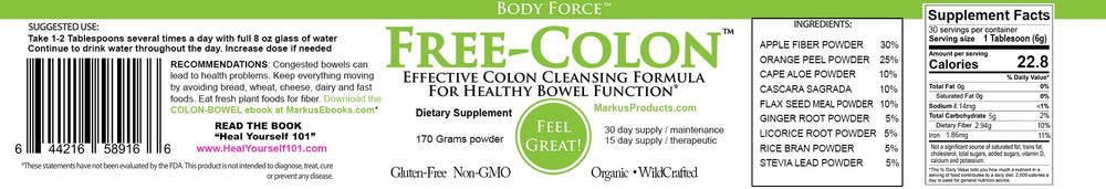 Body Force Colon Formula powder dissolving in water for easy consumption