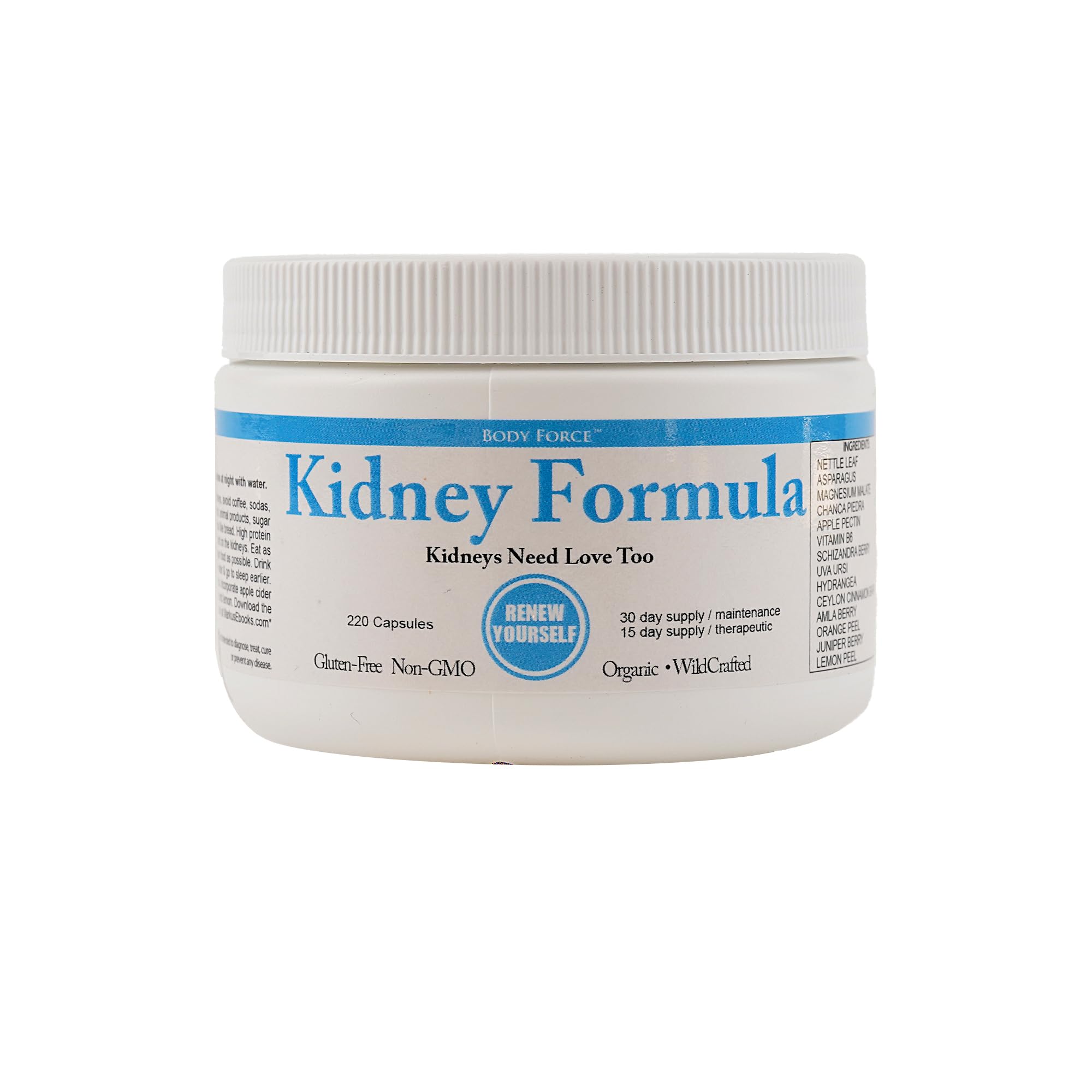 Body Force Kidney Formula nettle leaf bottle, supporting kidney balance and daily wellness.
