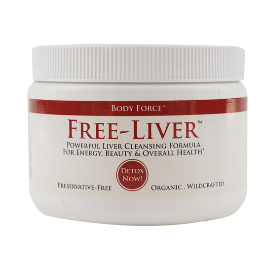 Body Force Liver Formula Powder bottle showcases herbal blend for daily wellness.